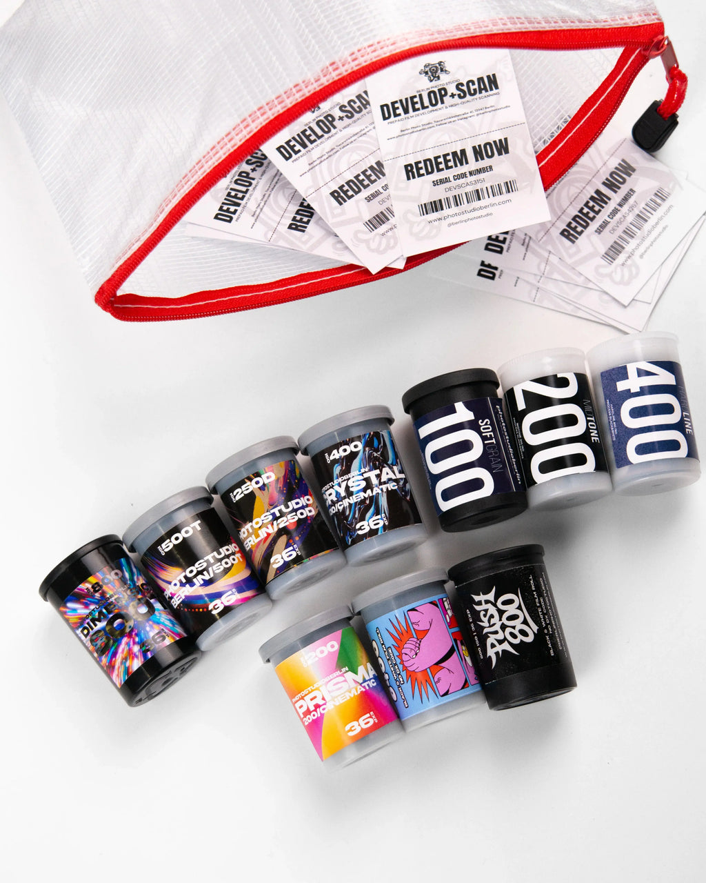 Pack de viaje – 10 carretes + 10 vales de revelado y digitalización - Photo Studio Berlin