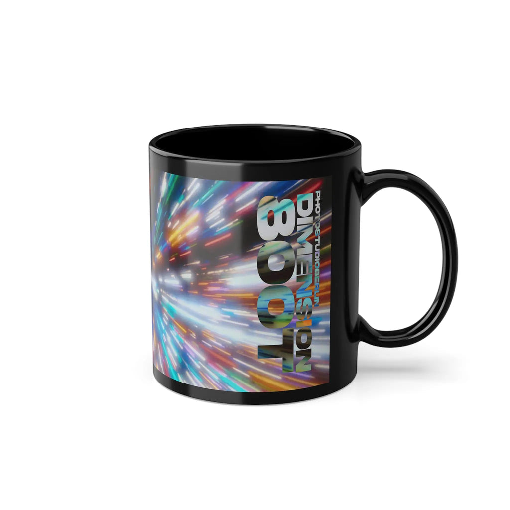 Schwarze Keramiktasse – Bunte Light Burst-Kaffeetasse (11oz) – Photo Studio Berlin