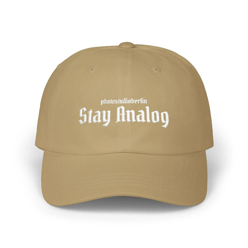 Stay Analog Dad Cap – Vintage Gothic bestickte Baseballmütze – Photo Studio Berlin