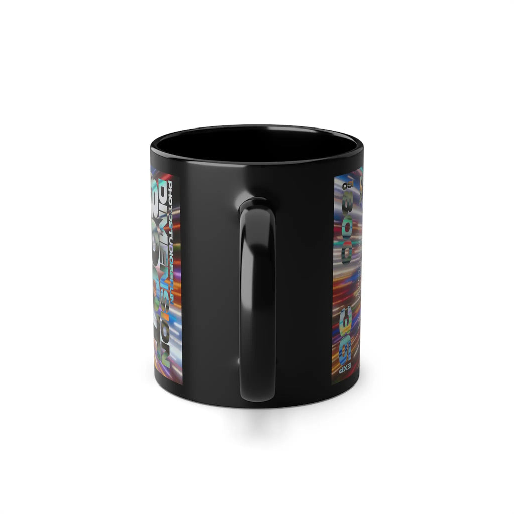 Schwarze Keramiktasse – Bunte Light Burst-Kaffeetasse (11oz) – Photo Studio Berlin