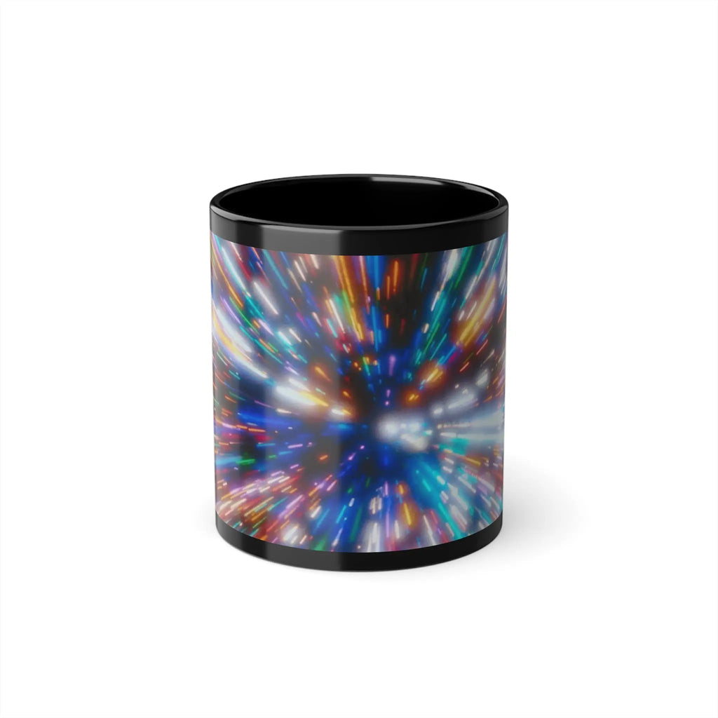 Schwarze Keramiktasse – Bunte Light Burst-Kaffeetasse (11oz) – Photo Studio Berlin