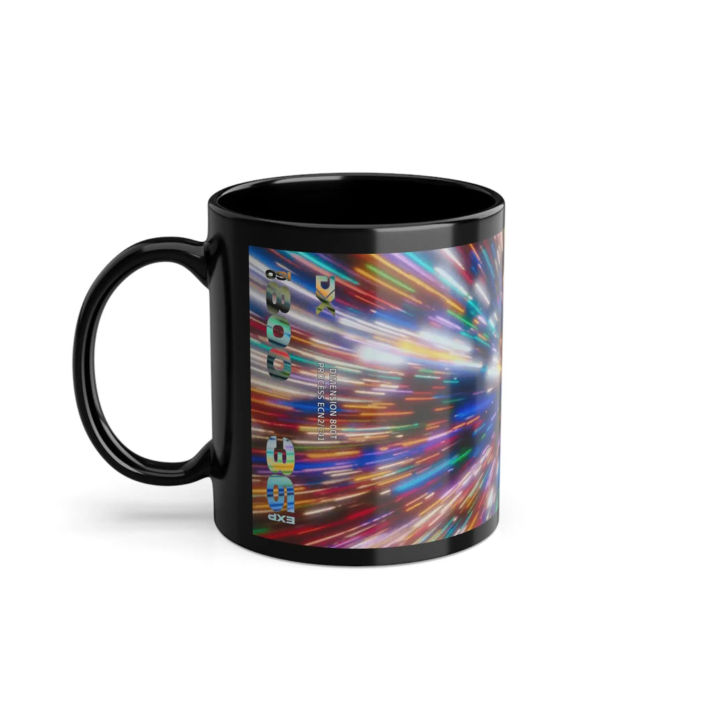 Schwarze Keramiktasse – Bunte Light Burst-Kaffeetasse (11oz) – Photo Studio Berlin