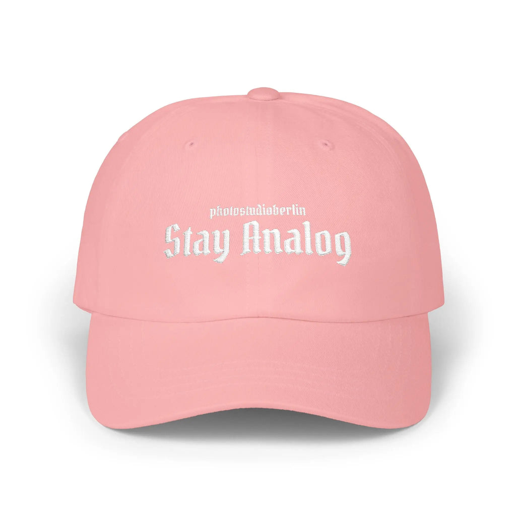 Stay Analog Dad Cap – Vintage Gothic bestickte Baseballmütze – Photo Studio Berlin