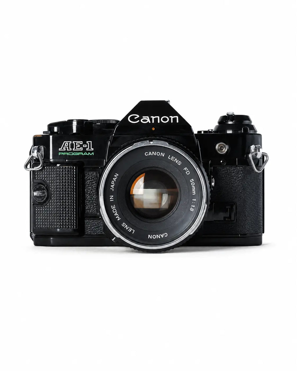 Canon AE-1 Program Black with FD 50mm f/1.8 Chrome Nose – product view 2